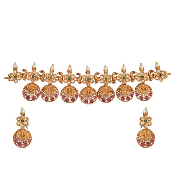 TARINIKA Antique Gold Plated Nisha Short Necklace with Ram Seetha Coin Design - Jewelry Set for Women Perfect for Ethnic occasions | Traditional Jewellery For Women - Fast Shipping to USA & Canada