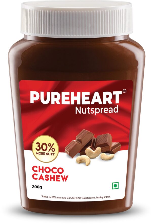 Pureheart Nut Spread Choco Cashew (200 gm) Nutty Chocolate Cashew Spread for Breakfast, Bread/Toast, Sandwich - Fast Shipping to USA & Canada