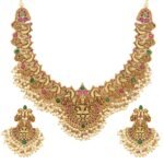 Shining Diva Fashion Latest Stylish Fancy Pearl Choker Traditional Jewellery Set for Women | Temple Necklace Set | Festive Wedding Party Necklace | 22k Gold Plated | Just Like Original Gold Jewellery - Fast Shipping to USA & Canada