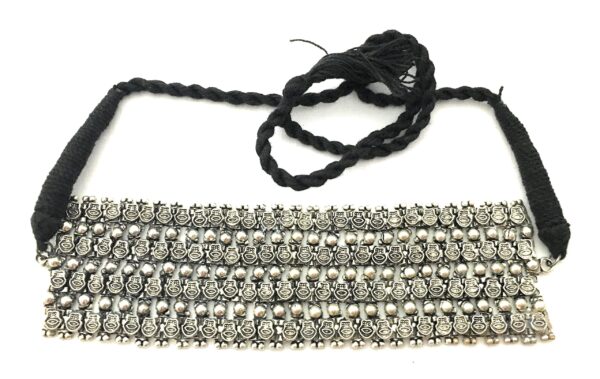 Sasitrends German Silver Oxidised Traditional Choker Necklace for Women and Girls - Fast Shipping to USA & Canada