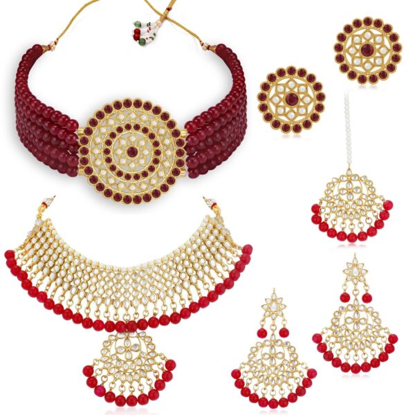Sukkhi Gold Plated Combo Necklace Set - Fast Shipping to USA & Canada