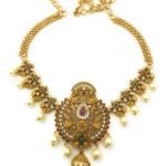 Sasitrends Traditional Gold Plated AD Stone Studded Choker Necklace for Women and Girls - Fast Shipping to USA & Canada