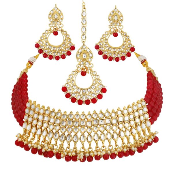 Sukkhi Kundan Wedding Choker Necklace Set - Fast Shipping to USA & Canada