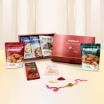 PUREHEART Rakhi Gift Natural and Fieryhot Cashews, Almonds, Fruit & Nut Nutmix, Black Raisins (80g, each), Cadbury Bournville Dark Chocolate with Rakhi for Brother, Card, Rice, Kumkum - Fast Shipping to USA & Canada