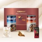 PUREHEART Pure Celebration Premium Wedding Gift Box | Dry Fruits Gift Hamper For Couples | Fruit & Nut Nutmix and Salt & Sweet Nutmix (230g, each) | Bournville Chocolate & Wishing Card | Ganpati Diya - Fast Shipping to USA & Canada