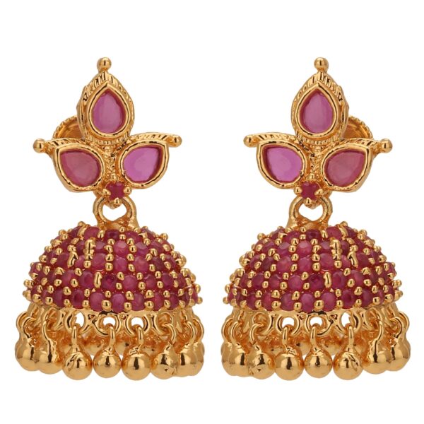 Sasitrends Traditional One Gram Micro Gold Plated Jhumka/Jhumki Earrings for Women and Girls - Fast Shipping to USA & Canada