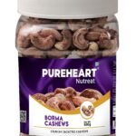 Pureheart Borma Cashews/Skin Unpeeled Cashews (500 gm) Natural Whole Kaju - Nutty Flavor Cashew Nuts with Skin - Fast Shipping to USA & Canada