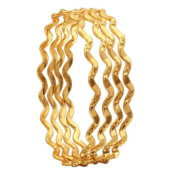 Sasitrends 1 Gram Gold Plated Thin Size Daily Wearable Bangles for Women - Set of 4 - Fast Shipping to USA & Canada