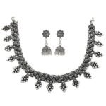 Sasitrends Oxidized German Silver Necklace Earrings Jewellery Set for Women and Girls - Fast Shipping to USA & Canada