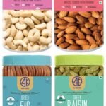 41 FOODS Premium Dry Fruits and Nuts Combo of Healthy Fresh Cashews Almonds Raisins Figs Nutritious Badam Kaju Kishmish Anjeer 200Gm X 4 800Grams - Fast Shipping to USA & Canada
