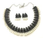 Sasitrends Oxidized German Silver Stone Studded Jewellery Pearl Necklace Set for Women and Girls - Fast Shipping to USA & Canada