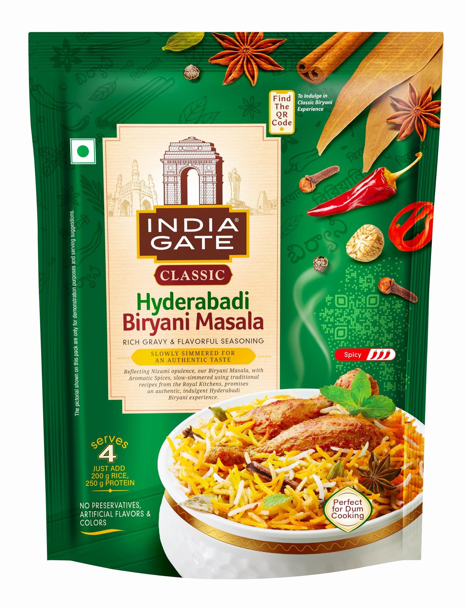 81ZKRuKpUcL.jpg India Gate Hyderabadi Classic Biryani Masala 120 gram. - Fast Shipping to USA & Canada - Image 1