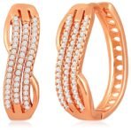 Peora Cubic Zirconia Studded Stylish Hoop Earrings Fancy Fashion Jewellery for Women & Girls - Fast Shipping to USA & Canada