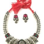 Sasitrends Oxidized Jewellery German Silver Necklace Set for Women and Girls - Fast Shipping to USA & Canada