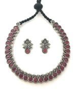 Sasitrends German Silver Oxidised Jewellery Set with AD Stones for Women & Girls - Traditional Elegance for Every Occasion - Fast Shipping to USA & Canada