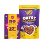 Yogabar Protein Bar Variety Box - ( Pack of 5 Bars ) | Dark Chocolate Flavour Premium Super Oats Combo Pack - 760 gm - Fast Shipping to USA & Canada