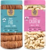 41 FOODS Premium Dry Fruits and Nuts Combo of Healthy Fresh Cashews Figs Nutritious Delicious Crunchy Kaju Anjeer 200Gm X 2 400GM - Fast Shipping to USA & Canada