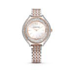 Swarovski Crystalline Aura Watch, Swiss Made, Metal Bracelet, Rose Gold Tone, Mixed Metal Finish - Fast Shipping to USA & Canada