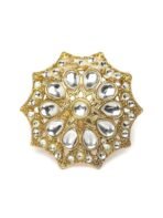 Karatcart Gold Plated Floral Kundan Cocktail Ring for Women - Fast Shipping to USA & Canada