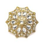 Karatcart Gold Plated Floral Kundan Cocktail Ring for Women - Fast Shipping to USA & Canada