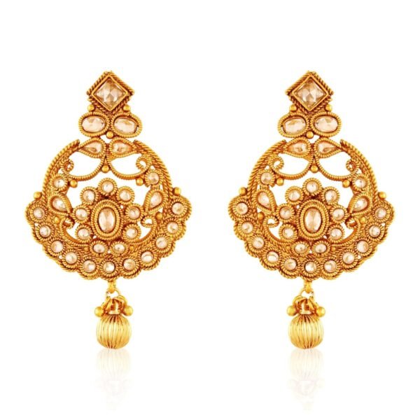 ACCESSHER Women's & Girl's Traditional Antique Royal Indian Bollywood Brass Dangling Earrings - Fast Shipping to USA & Canada