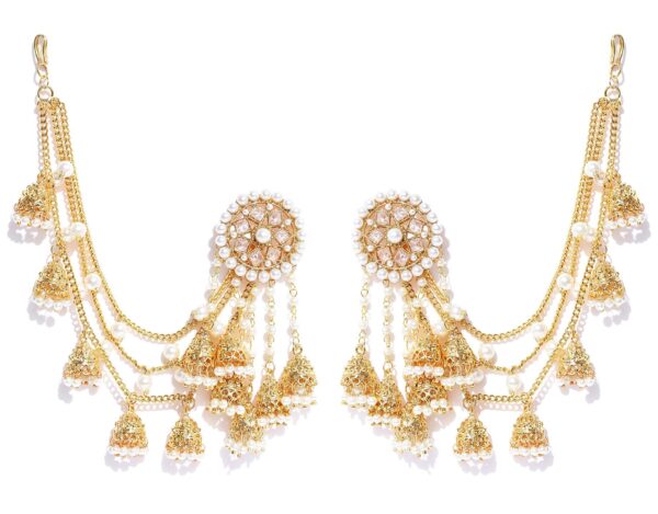 YouBella Jewellery Gifts Stylish Latest Traditional Pearl Ear rings Gold Plated Jhumkas Jhumki earrings for Girls and Women - Fast Shipping to USA & Canada