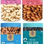 41 FOODS Premium Dry Fruits & Nuts Combo Fresh | Cashews, Almonds, Black Raisins & Walnuts | Delicious, Healthy & Nutritious Mix | Badam Kaju Kali Kishmish Akhrot | 500g x 4 Packs (Total 2KG) - Fast Shipping to USA & Canada