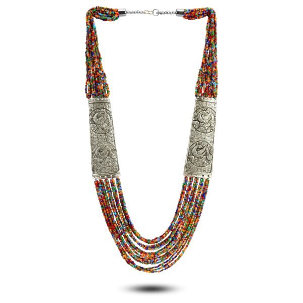 YouBella Fashion Jewellery Antique German Silver Oxidised Plated Tribal Cotton Thread Jewellery Necklace Earring Set for Women & Girls.(Valentine Gift Special). - Fast Shipping to USA & Canada