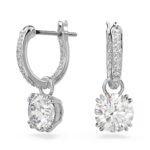 SWAROVSKI Constella Drop Earrings, Round Cut, White, Rhodium Plated For Women - Fast Shipping to USA & Canada
