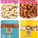 41 FOODS Premium Dry Fruits and Nuts Combo of Healthy Fresh Cashews Almonds Pistachios Figs Nutritious Badam Kaju Pista Anjeer 200Gm X 4 800Grams - Fast Shipping to USA & Canada