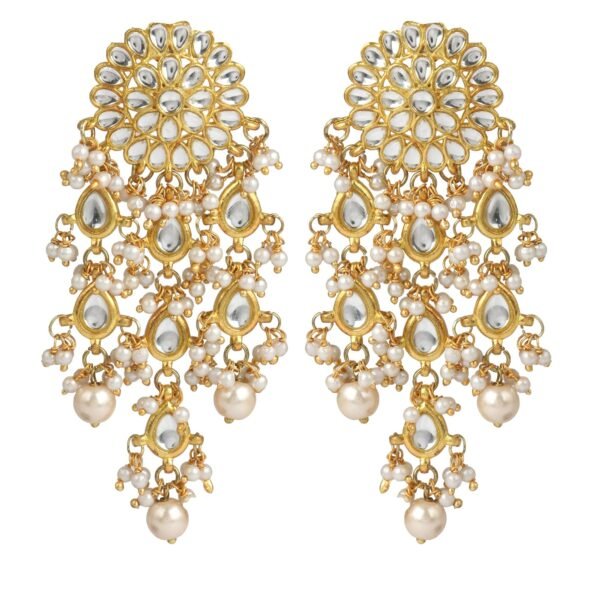 Karatcart Womens Gold Plated Kundan Tassel Earrings - Fast Shipping to USA & Canada