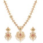 TARINIKA Antique Gold Plated Isha Long Necklace Set with Floral Design - Jewelry Set for Women Perfect for Ethnic ocassion | Traditional Jewellery For Women - Fast Shipping to USA & Canada