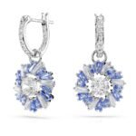 Swarovski Idyllia Flower drop earrings, Blue, Rhodium plated - Fast Shipping to USA & Canada