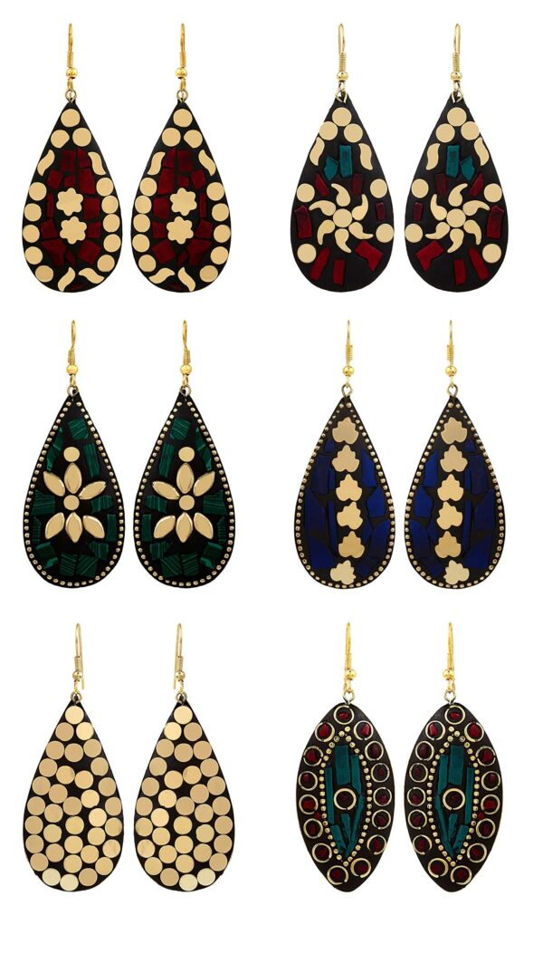 YouBella Jewellery Stylish Latest Combo of Afghani Tibetan Earrings for Girls/Women - Fast Shipping to USA & Canada