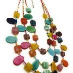 DCA Multicolor Boho Western Glass Beads Fashion Jewelery Necklace for Women and Girls (Orange-Green) - Fast Shipping to USA & Canada
