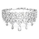 Swarovski Women's Mesmera Choker, Mixed Cuts, White, Rhodium Plated - Fast Shipping to USA & Canada