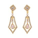 Estele Women's Gehena - Gold Tone Diamond Chandelier Dangle Earrings - Fast Shipping to USA & Canada