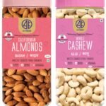 41 FOODS Premium Dry Fruits & Nuts Combo of Healthy Fresh Cashews Almonds | Nutritious Delicious Crunchy Badam Kaju (200Gm X 2) 400GM - Fast Shipping to USA & Canada