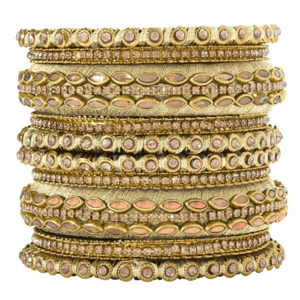 Peora Silk Thread Kundan Studded Bangle Chuda Chura Set Jewellery for Women Girls - Fast Shipping to USA & Canada
