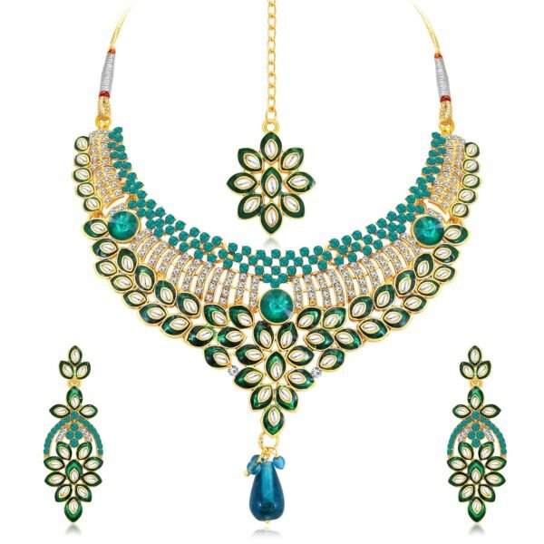 Sukkhi Delightful AD Collar Necklace Set - Fast Shipping to USA & Canada