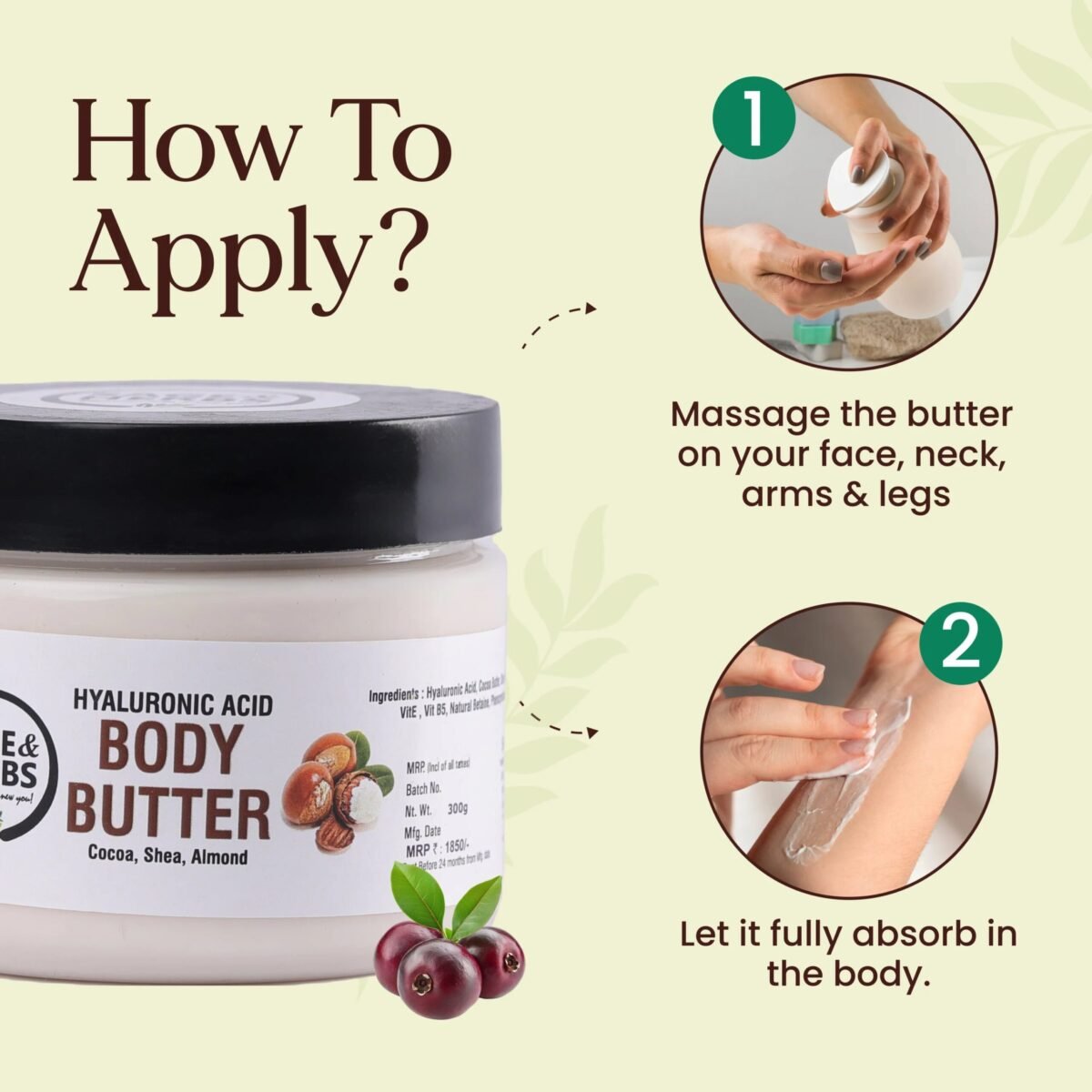 Sage & Herbs Hylauronic Acid Body Butter - Fast Shipping to USA & Canada - Image 4