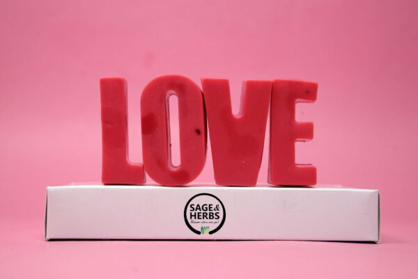 Sage & Herbs LOVE Letters Handmade Soap Gift - Fast Shipping to USA & Canada