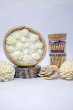 Sage & Herbs Aroma White Wax Flowers Candle With XL Matchsticks - Fast Shipping to USA & Canada