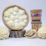 Sage & Herbs Aroma White Wax Flowers Candle With XL Matchsticks - Fast Shipping to USA & Canada