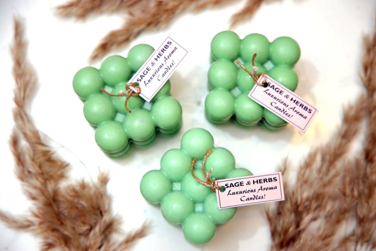 Sage & Herbs Bubble Candle - Fast Shipping to USA & Canada - Image 2