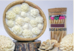 Sage & Herbs Aroma White Wax Flowers Candle With XL Matchsticks - Fast Shipping to USA & Canada - Image 2