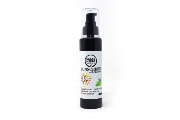 Sage & Herbs Sunscreen with Aloe Vera (SPF-50) - Fast Shipping to USA & Canada