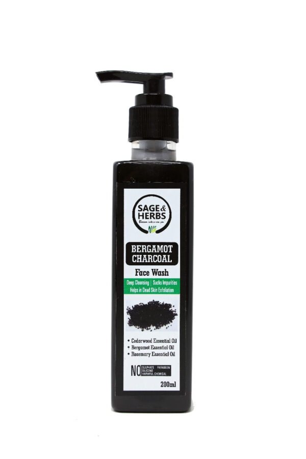 Sage & Herbs Bergamot Charcoal Face Wash - Fast Shipping to USA & Canada