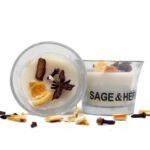 Sage & Herbs Small Glass Jar Candles - Fast Shipping to USA & Canada