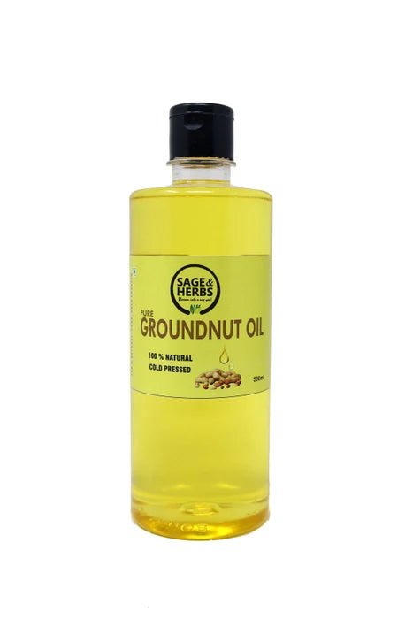 Sage & Herbs Cold Pressed Groundnut Oil - Fast Shipping to USA & Canada